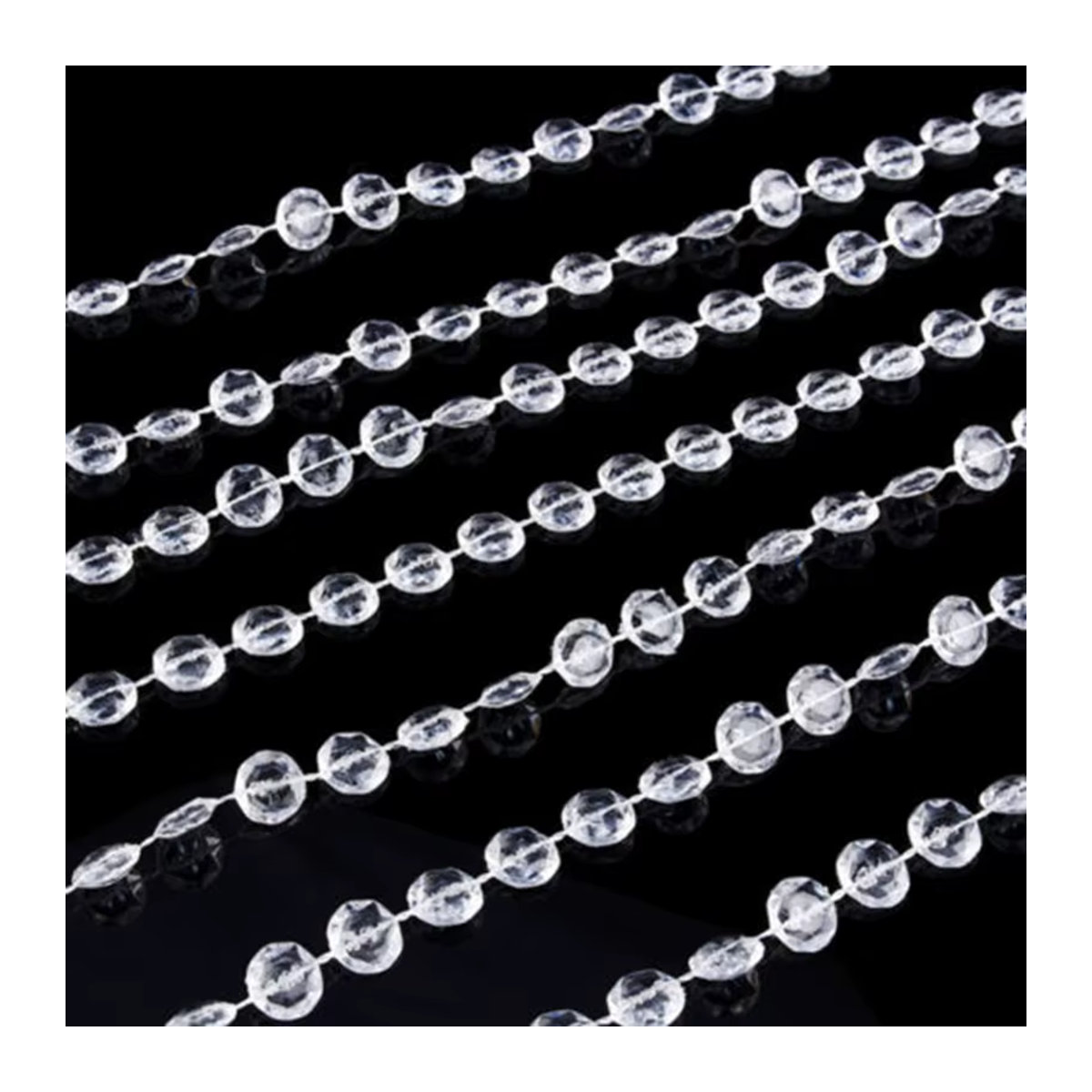 VIBRATITE Acryl Kristall-Perlen Vorhang Transparent 10m Hängende Girlande aus Kunststoff für Hochzeit und Weihnachtsdekoration - Bild 4
