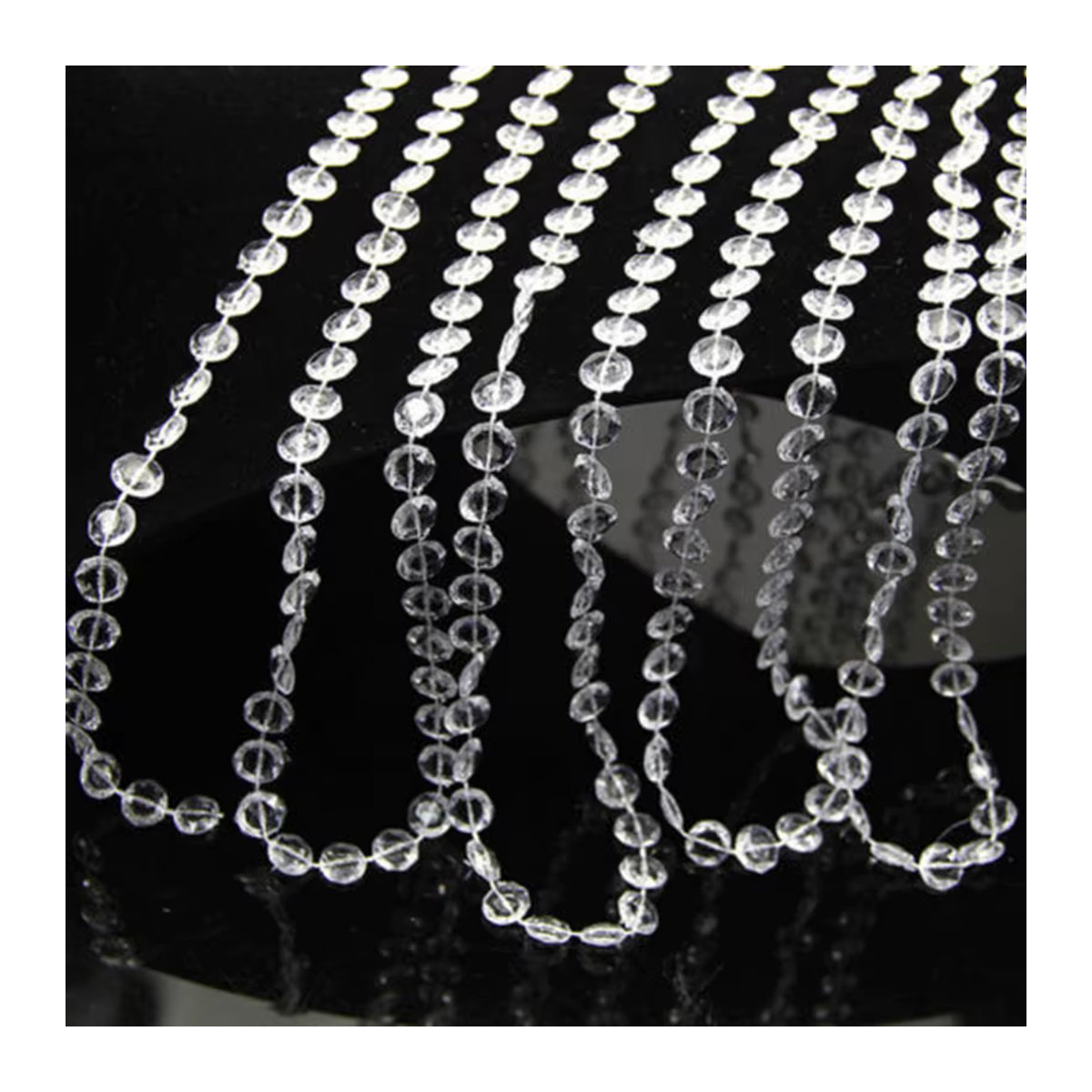 VIBRATITE Acryl Kristall-Perlen Vorhang Transparent 10m Hängende Girlande aus Kunststoff für Hochzeit und Weihnachtsdekoration - Bild 5