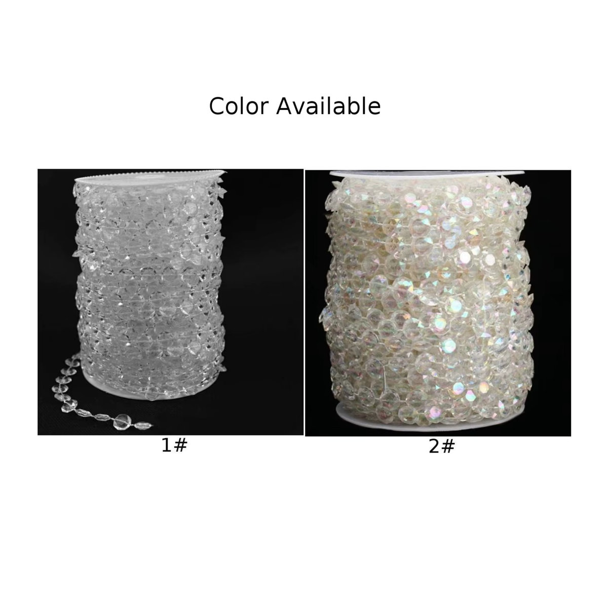 VIBRATITE Acryl Kristall-Perlen Vorhang Transparent 10m Hängende Girlande aus Kunststoff für Hochzeit und Weihnachtsdekoration - Bild 6