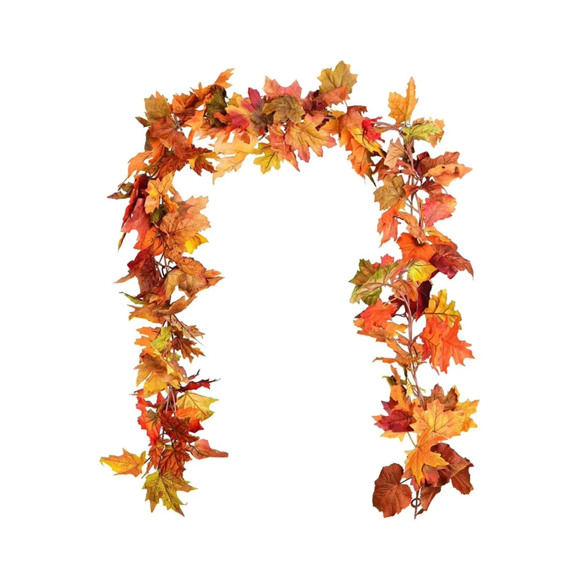 VIBRATITE Künstliche Ahornblatt Girlande in Orange, 200 cm hängende Herbstdeko für Garten, Hochzeit, Halloween und Weihnachten - Bild 7
