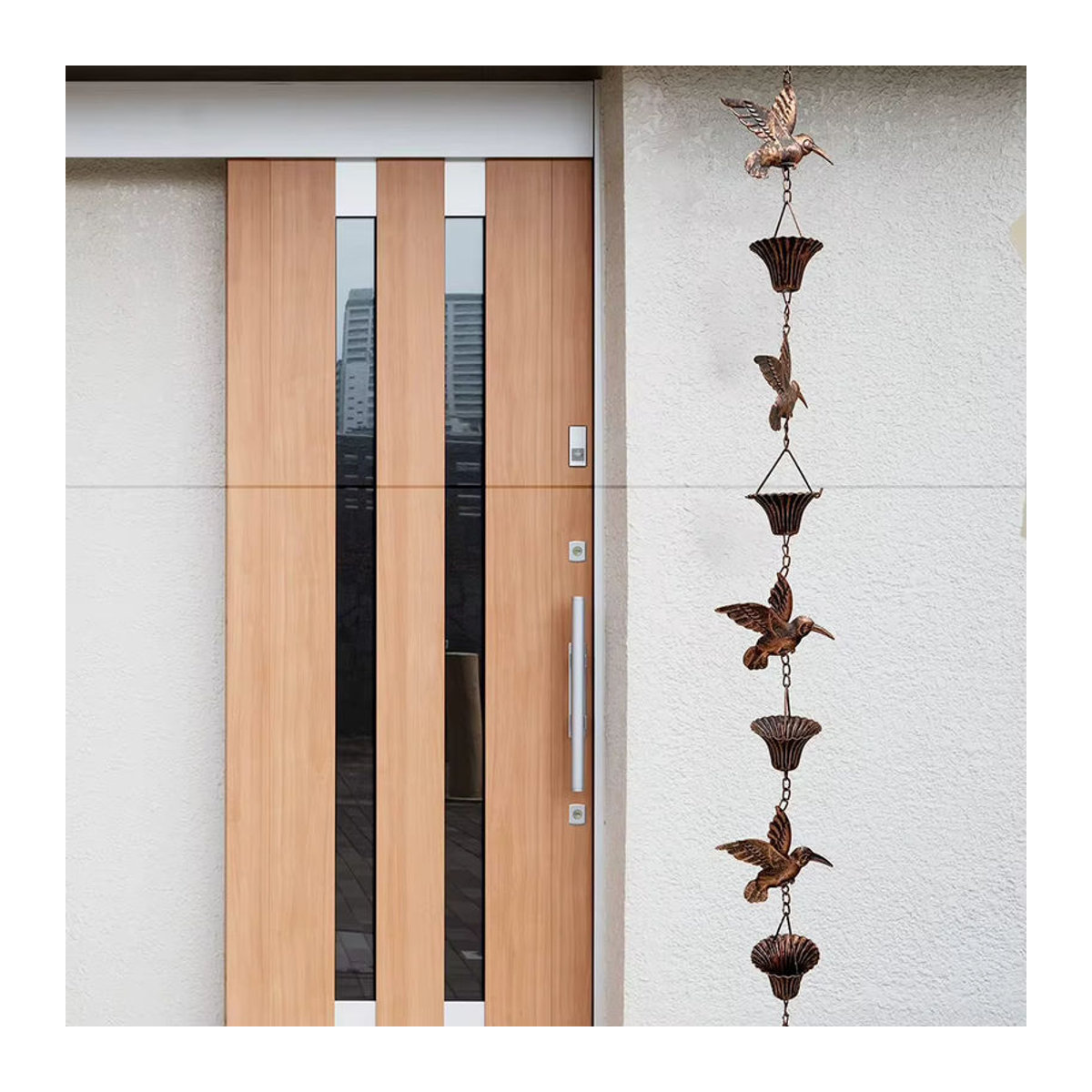 Vibratite Metal Regenketten Regenfänger mit Vogeldesign für Dachrinne und Garten als dekoratives Entwässerungstool - Bild 3