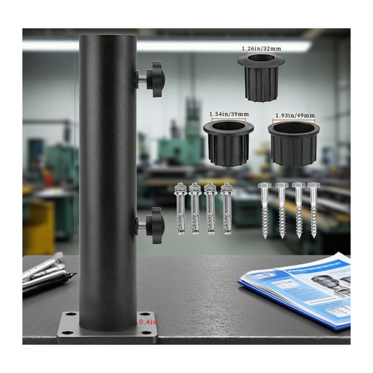 VIBRATITE Outdoor Sonnenschirm Ständer aus Eisen mit Gabel-Basis für Carbon-Stahl-Rohre - Bild 1