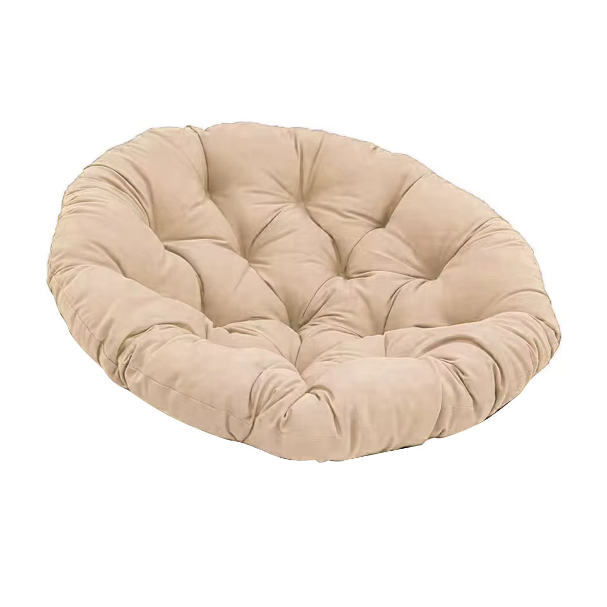 VIBRATITE Papaya-Hängestuhl im Bohemian-Stil aus Rattan mit rundem Kissen in Beige, wasserdicht für den Innen- und Außenbereich - Bild 4