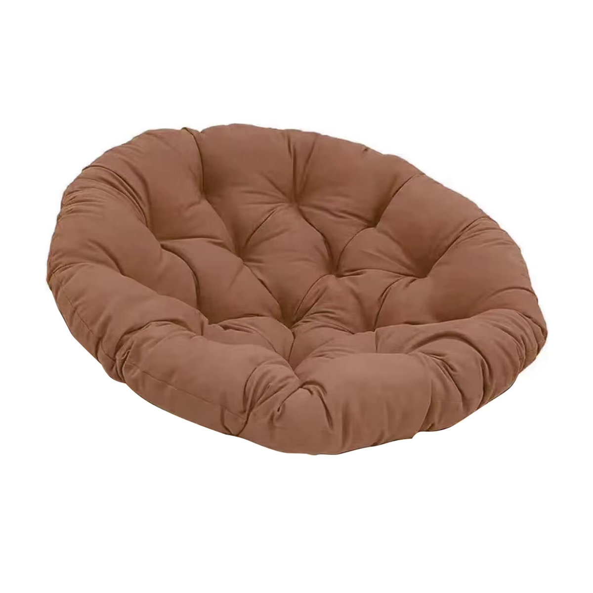 VIBRATITE Papaya-Hängestuhl im Bohemian-Stil aus Rattan mit rundem Kissen in Beige, wasserdicht für den Innen- und Außenbereich - Bild 5