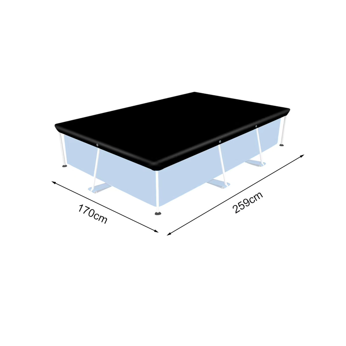 VIBRATITE Pool Abdeckung Schwarz wasserdicht und staubdicht für den Außenbereich - Bild 3