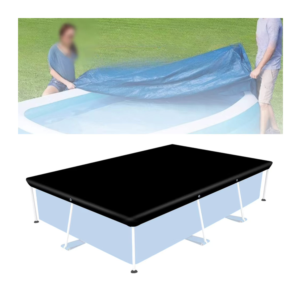 VIBRATITE Pool Abdeckung Schwarz wasserdicht und staubdicht für den Außenbereich - Bild 5
