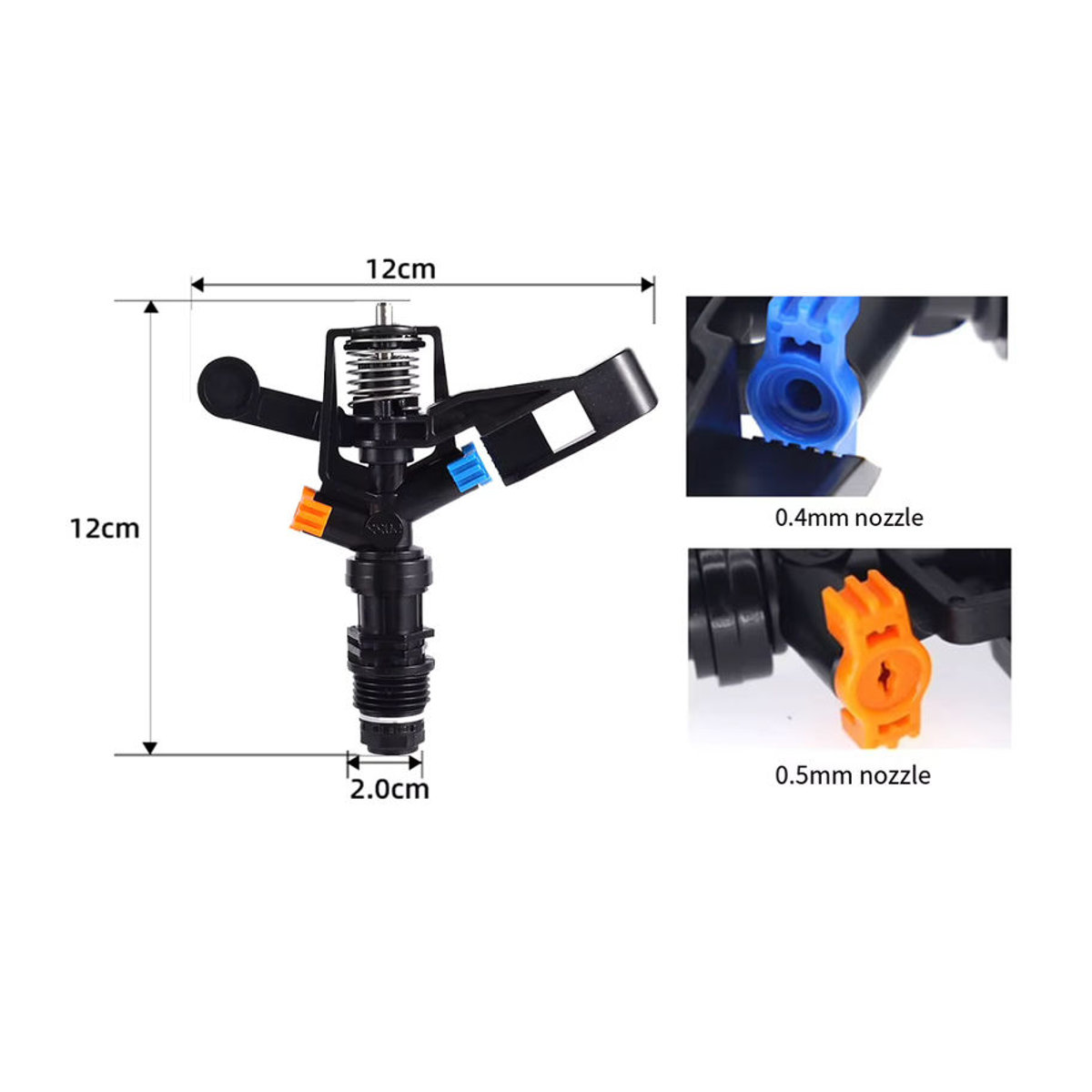 VIBRATITE Rocker Sprinkler Automatische rotierende Sprühdüse für 360-Grad-Rasenbewässerung und Landwirtschaft - Bild 5
