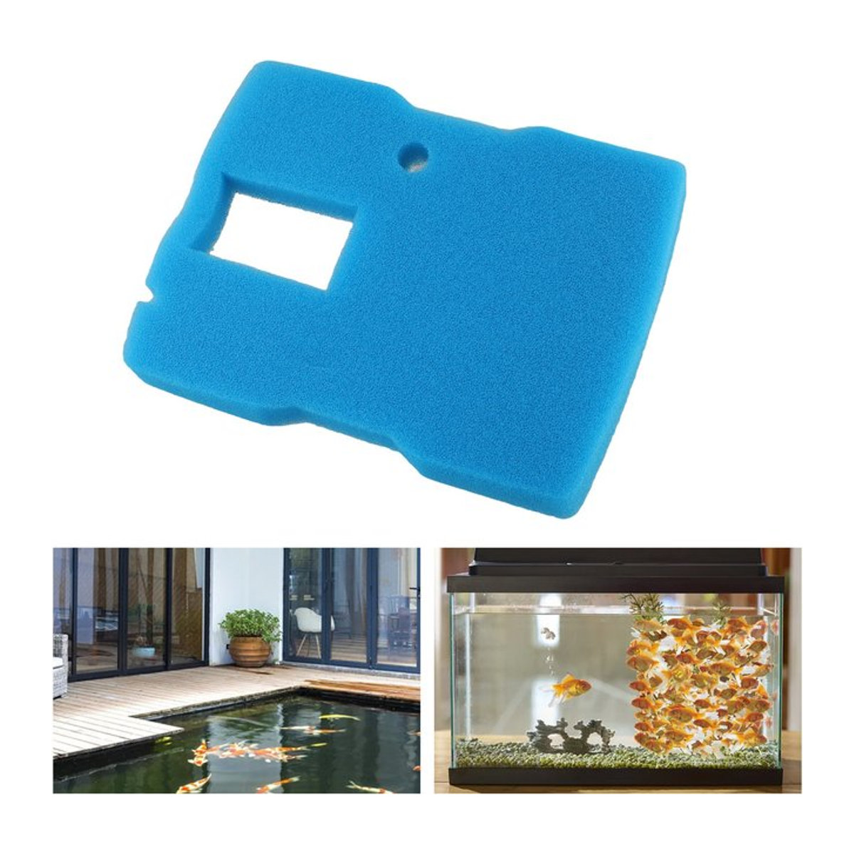 VIBRATITE Teichschwamm-Filterpad Blau für 660 GPH Brunnenpumpen und CUF-6000 All-in-One-Teichfilter - Bild 1
