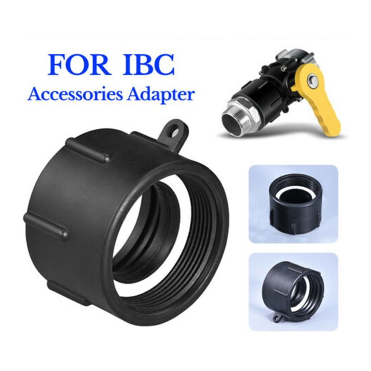 Vibratite Ventil Adapter Stecker für 1000L IBC Wasser Tanks mit 60mm Anschluss aus Kunststoff - Bild 1