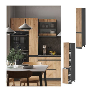 Vicco Apothekerschrank R-Line J-Shape Küchenschrank in Anthrazit und Eiche, Breite: 30 cm