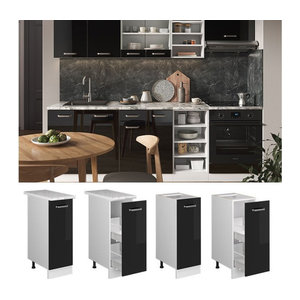 Vicco Apothekerschrank R-Line Solid Modern Weiß Schwarz Breite: 30 cm
