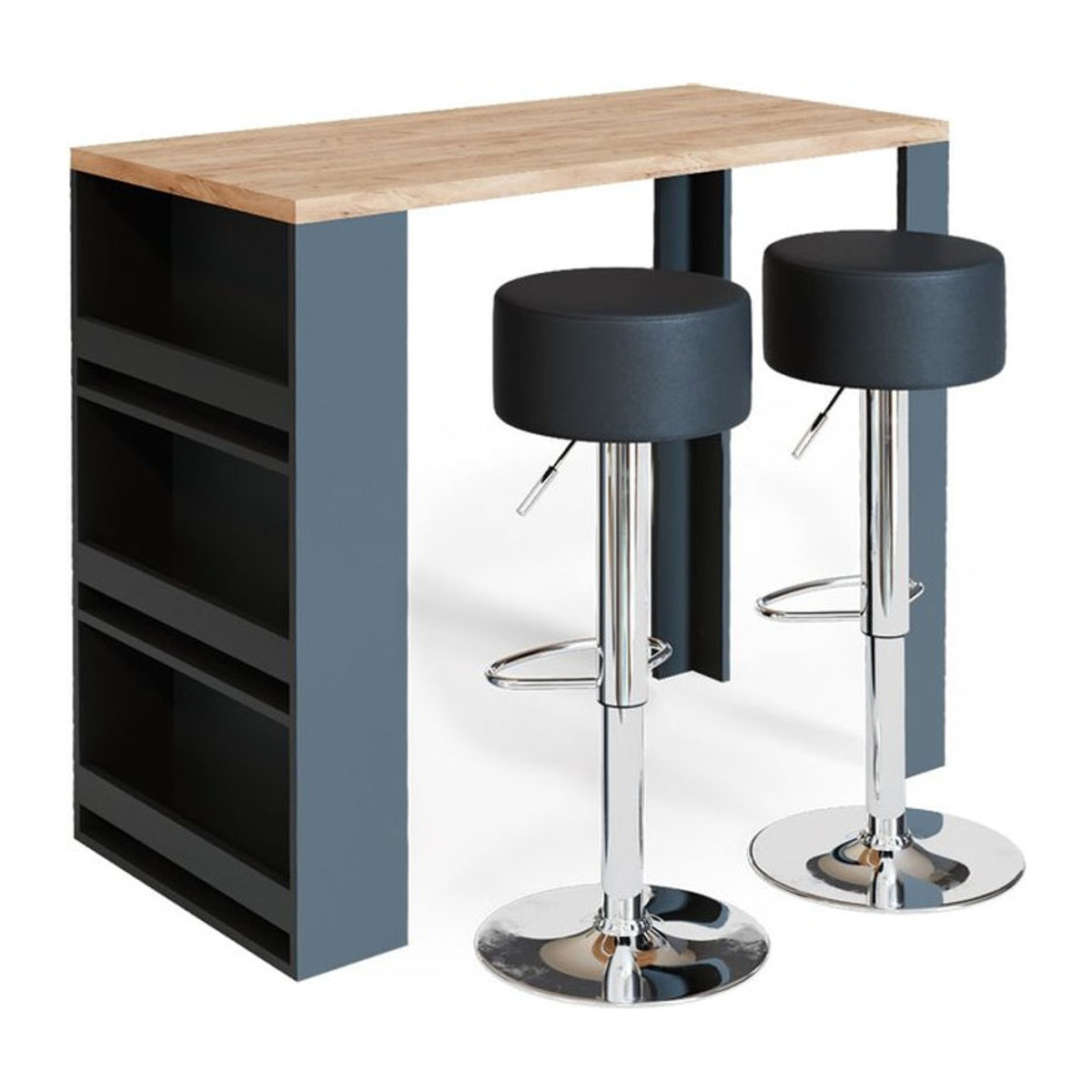 VICCO Bartisch mit Hocker in Eiche und Anthrazit Modern - Bild 1