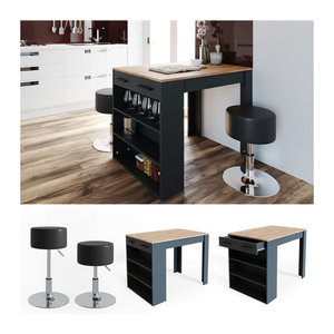 VICCO Bartisch REPOSE Bistrotisch mit Schublade in Eiche und Anthrazit Modern