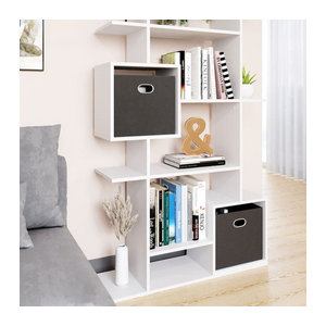 Vicco Cube Raumteiler und Bücherregal in Weiß, B: 92 cm, H: 187,7 cm, T: 29 cm