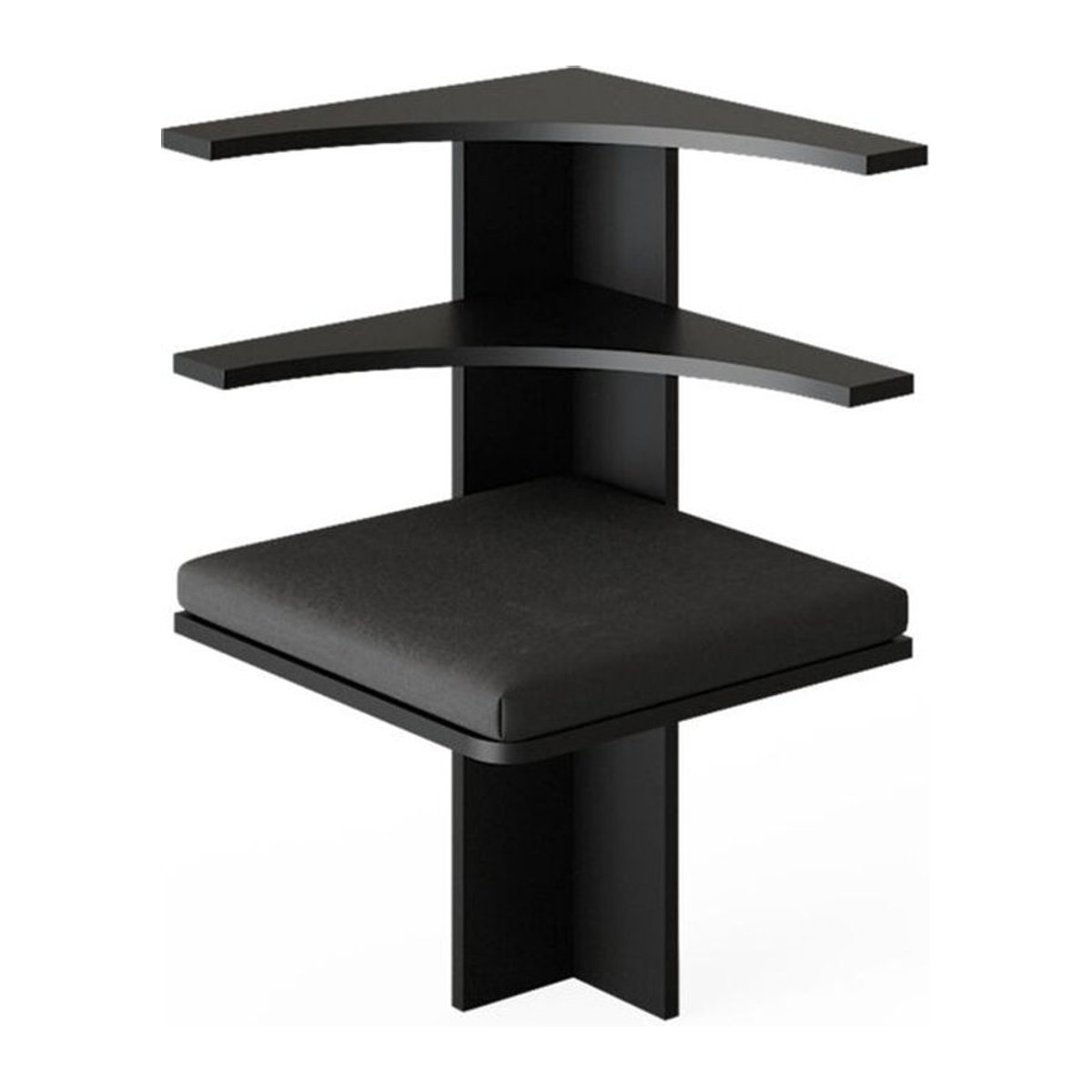Vicco Eckbank Roman Schwarz Modern aus Holzwerkstoff und Kunstharz B/T/H: 43.5 x 43.5 x 78 cm - Bild 2