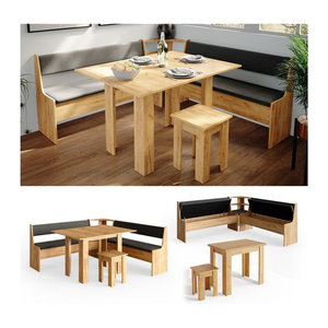 Vicco Eckbankgruppe Roman in Goldkraft Eiche mit Tisch im Landhausstil