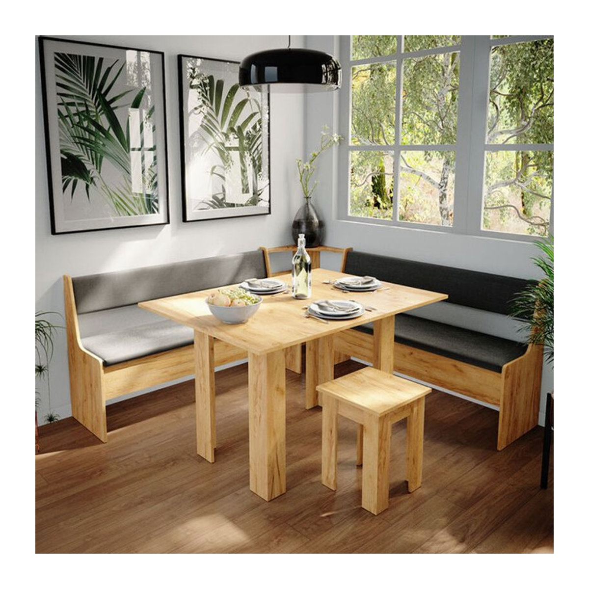 Vicco Eckbankgruppe Roman in Goldkraft Eiche mit Tisch im Landhausstil - Bild 2