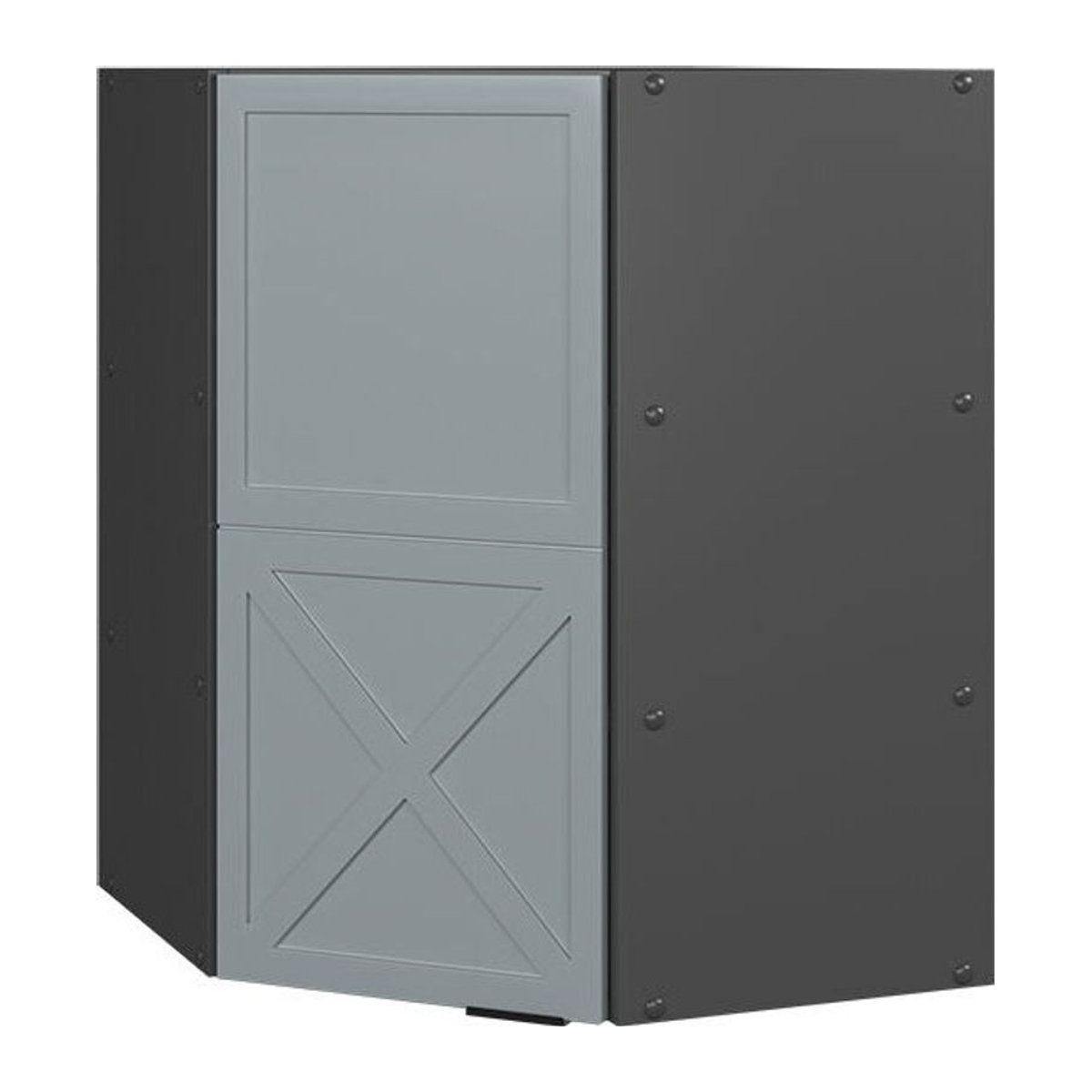 Vicco Eckhängeschrank Fame-Line in Anthrazit und Hellblau-Grau mit Drehtüren, B/T/H: 57 x 34,1 x 72 cm - Bild 2