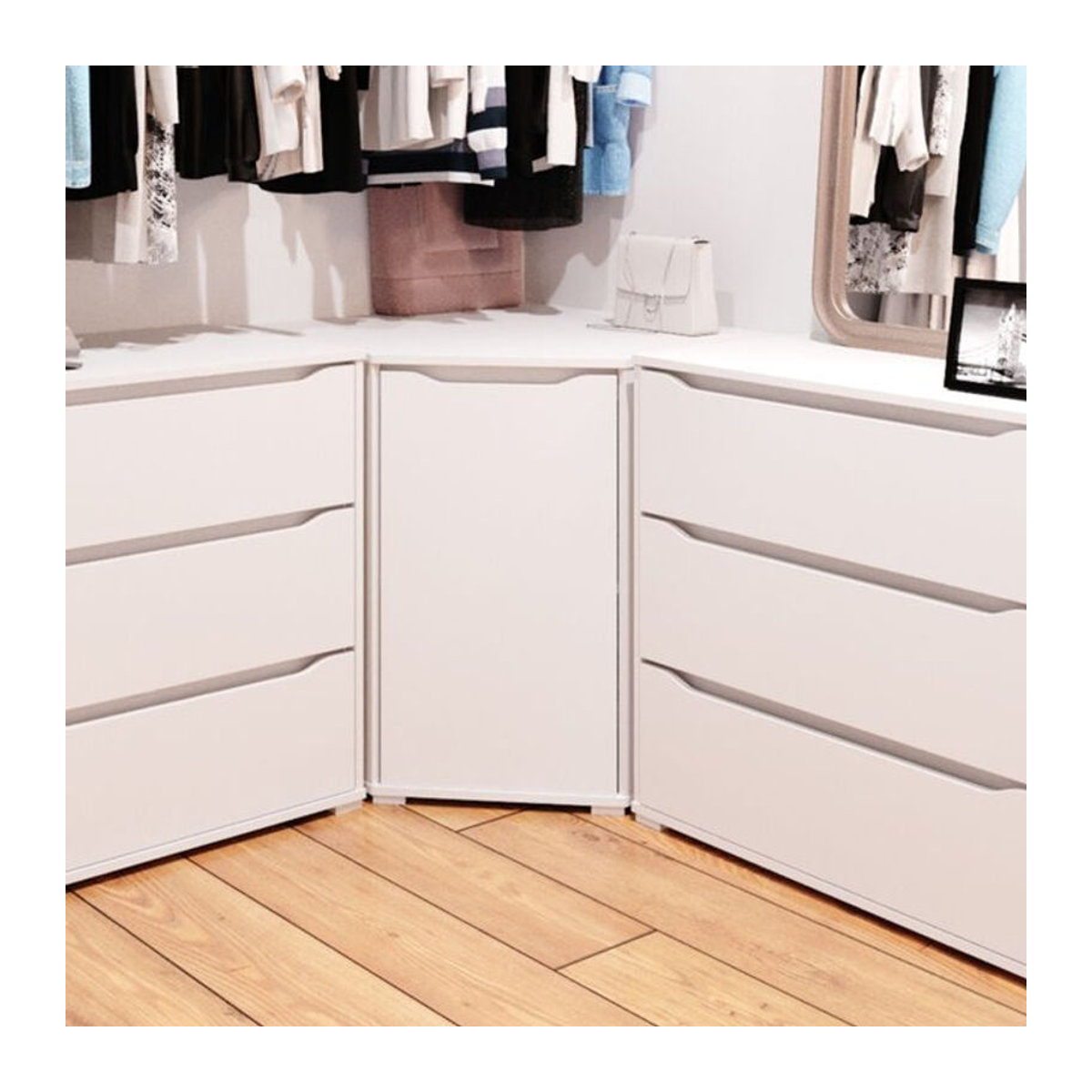 Vicco Eckkommode Ruben in Weiß aus Holzwerkstoff im modernen Design, B/T/H: 78 x 78 x 78 cm - Bild 2