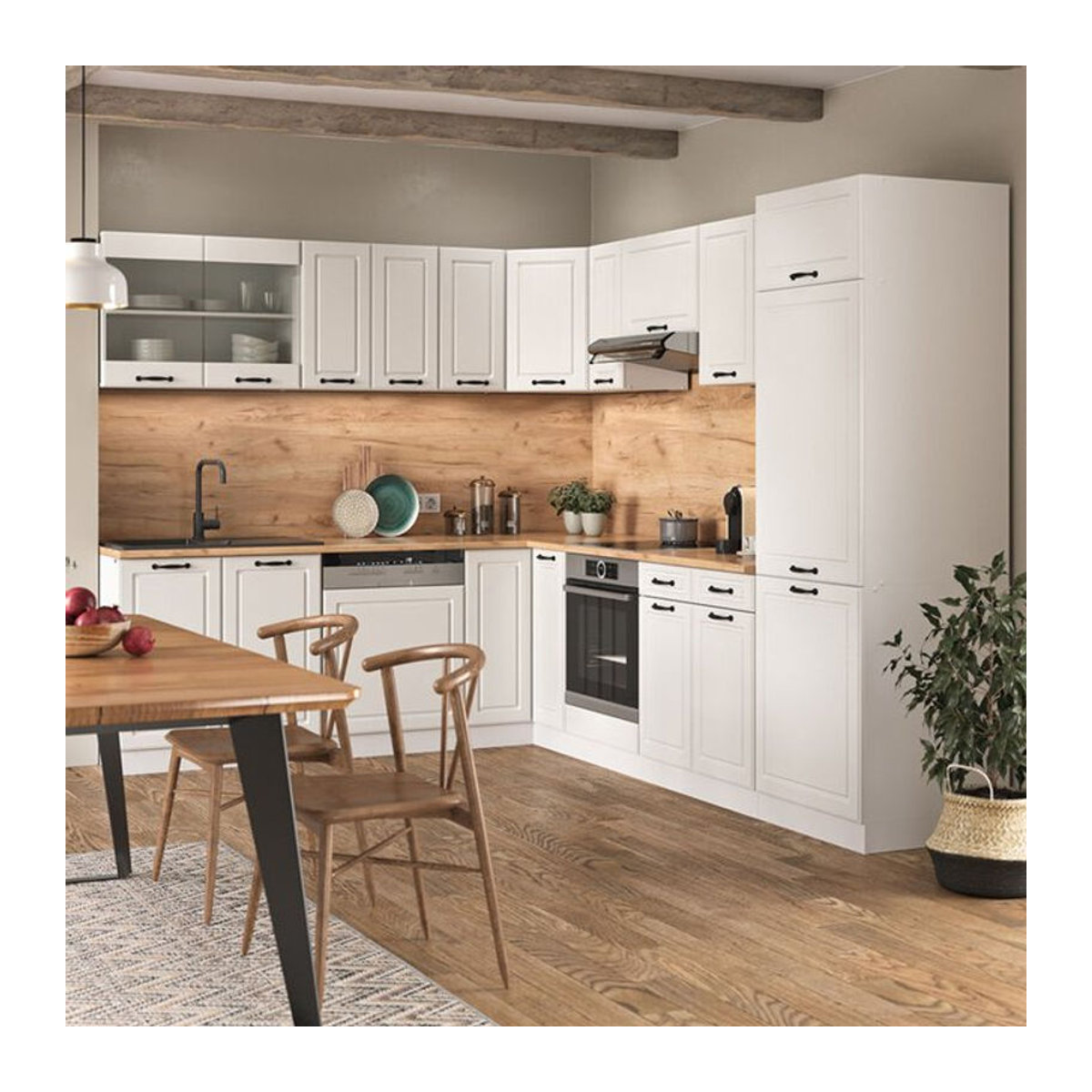 Vicco Eckküche R-Line Landhaus Weiß B: 287 cm, T: 227 cm - Bild 2