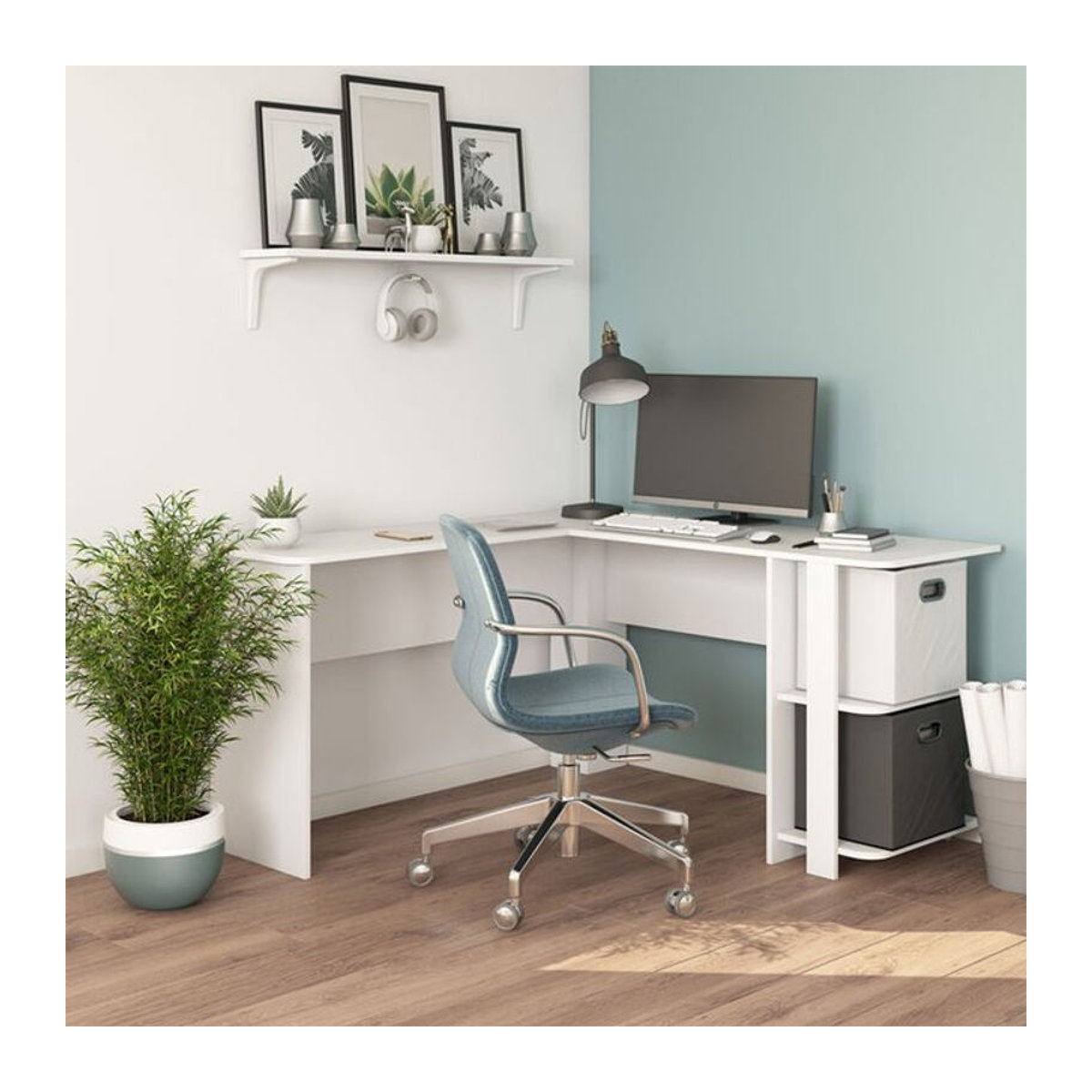 Vicco Eckschreibtisch Nikita in Weiß aus Holzwerkstoff, B/T: 140 x 140 cm, Höhe: 75 cm - Bild 2