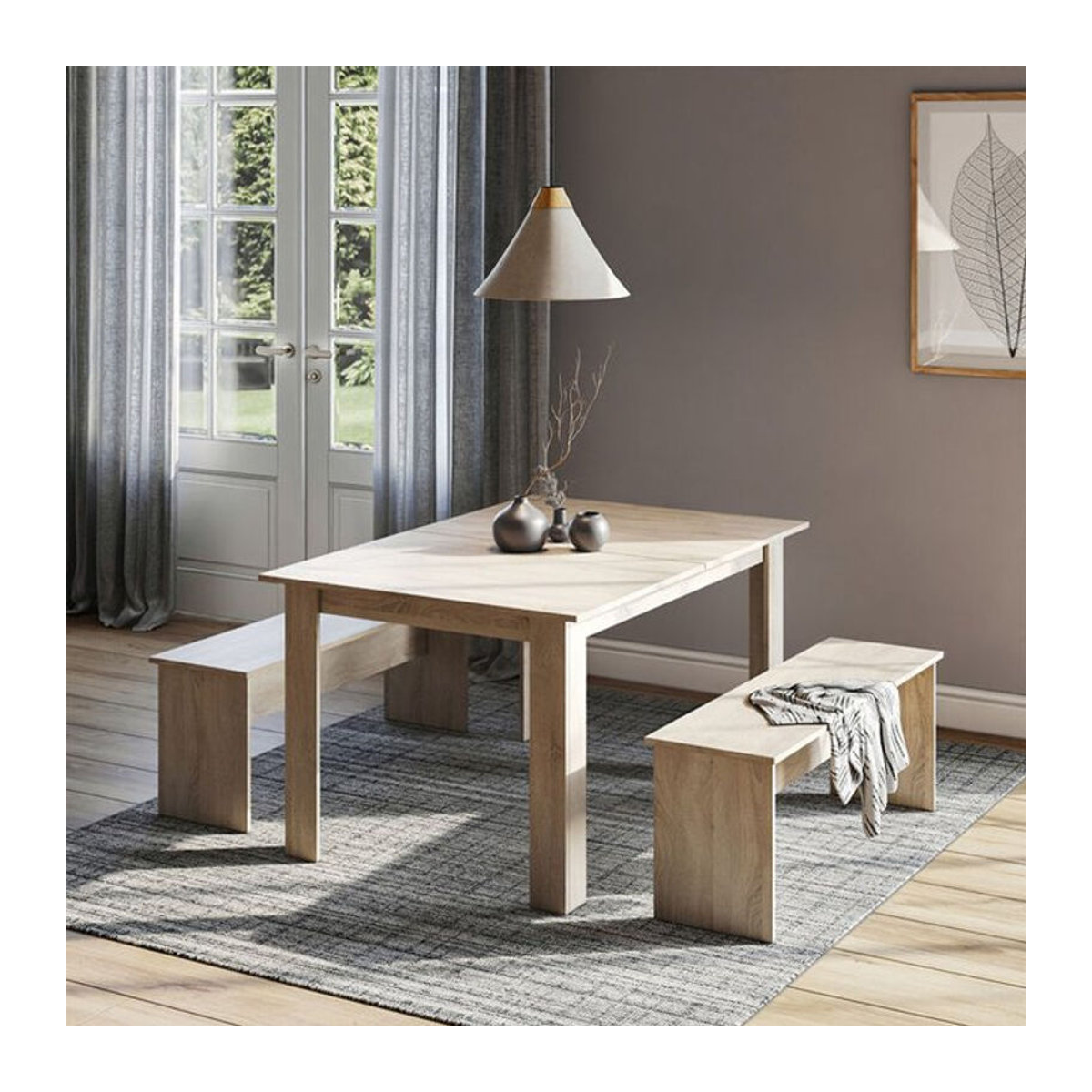 Vicco Essgruppe aus Holz in Sonoma Natur mit minimalistischem Design - Bild 2