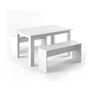 Vicco Essgruppe aus Holz in Weiß im klassischen und minimalistischen Design