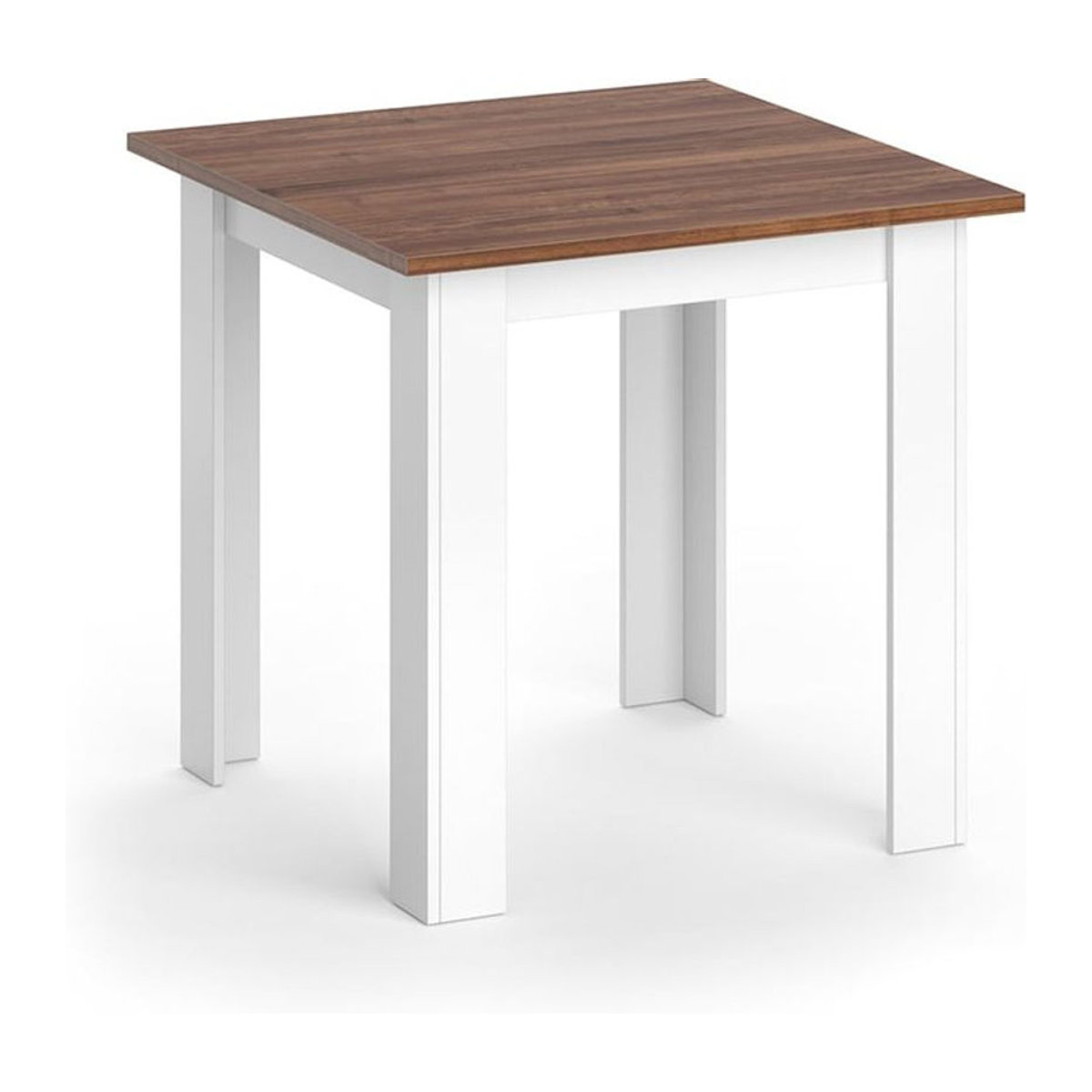 Vicco Esstisch Karlos in Nussbaum und Weiß, quadratischer Küchentisch im Landhausstil, B/T/H: 80 x 80 x 76,6 cm - Bild 2