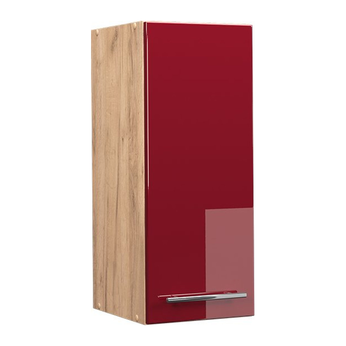 Vicco Hängeschrank Fame-Line in Bordeaux Hochglanz und Eiche, modern mit Drehtür und Einlegeboden, Breite: 30 cm, Höhe: 72 cm, Tiefe: 34,1 cm - Bild 2