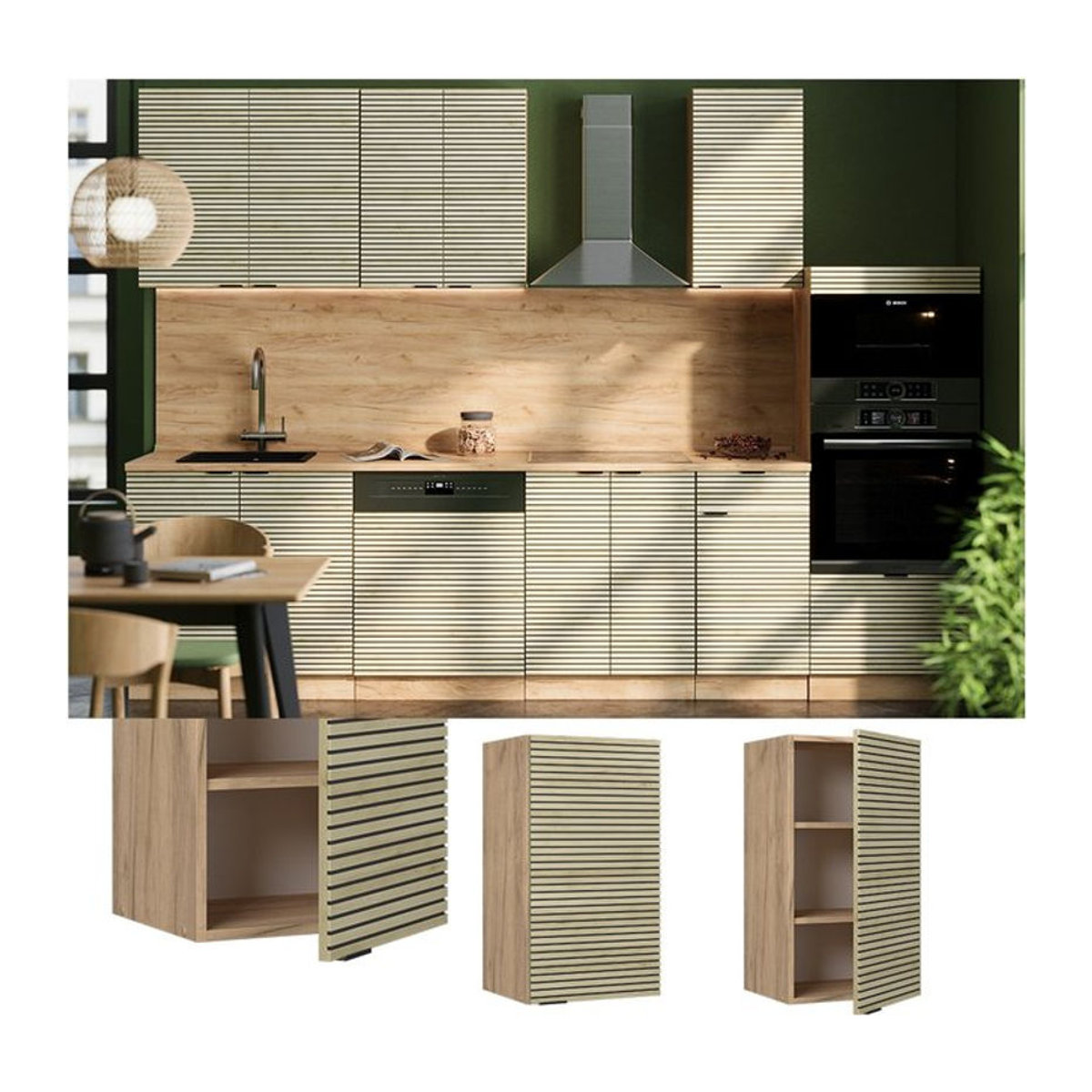 Vicco Hängeschrank Fame-Line in Eiche Natur mit Drehtüren, Breite: 40 cm - Bild 1