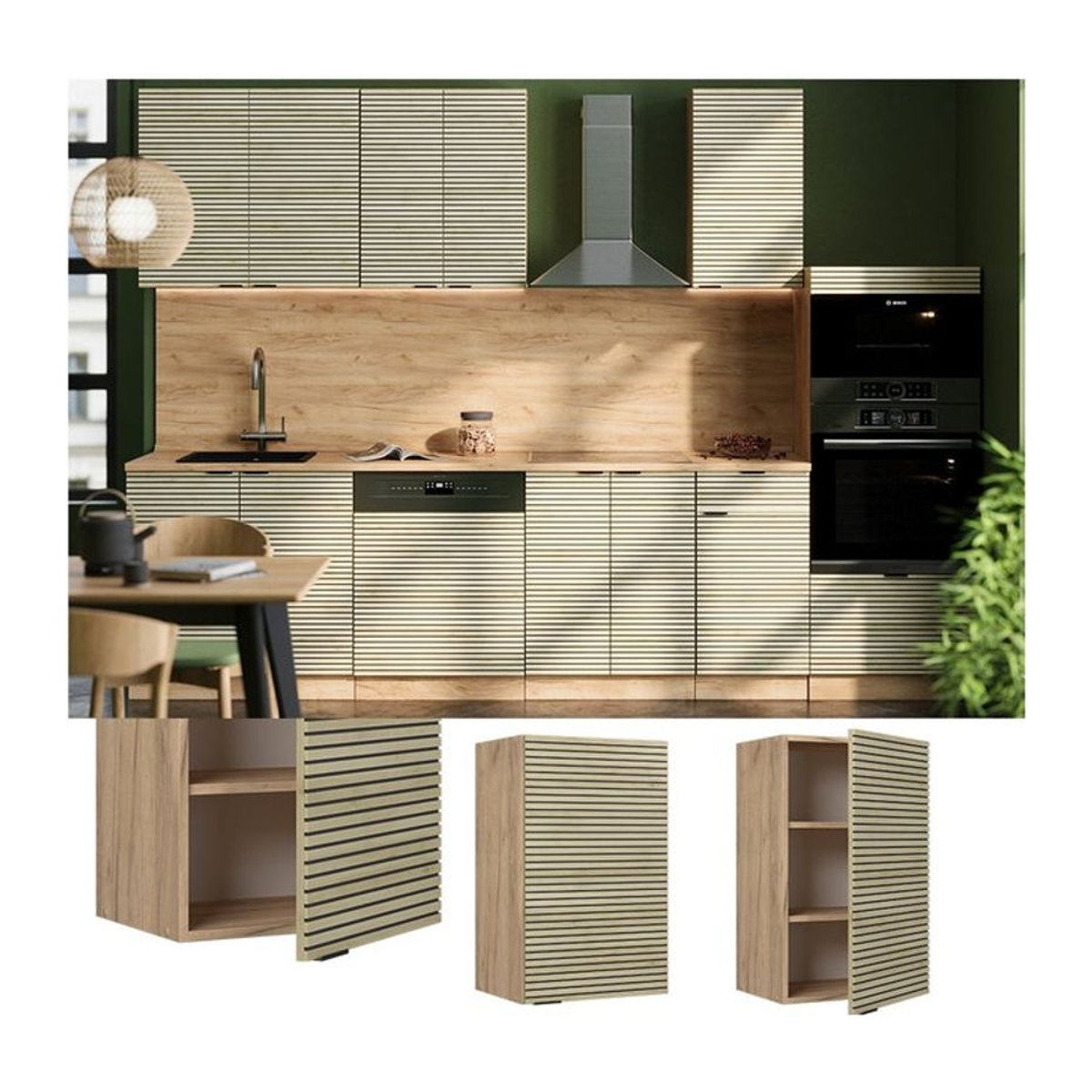 Vicco Hängeschrank Fame-Line in Eiche Natur mit Drehtüren, Breite: 45 cm - Bild 1
