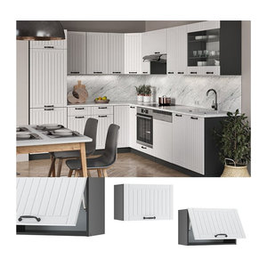 Vicco Hängeschrank Fame-line Landhaus Weiß Anthrazit Breite: 60 cm, Höhe: 34,1 cm, Tiefe: 40 cm