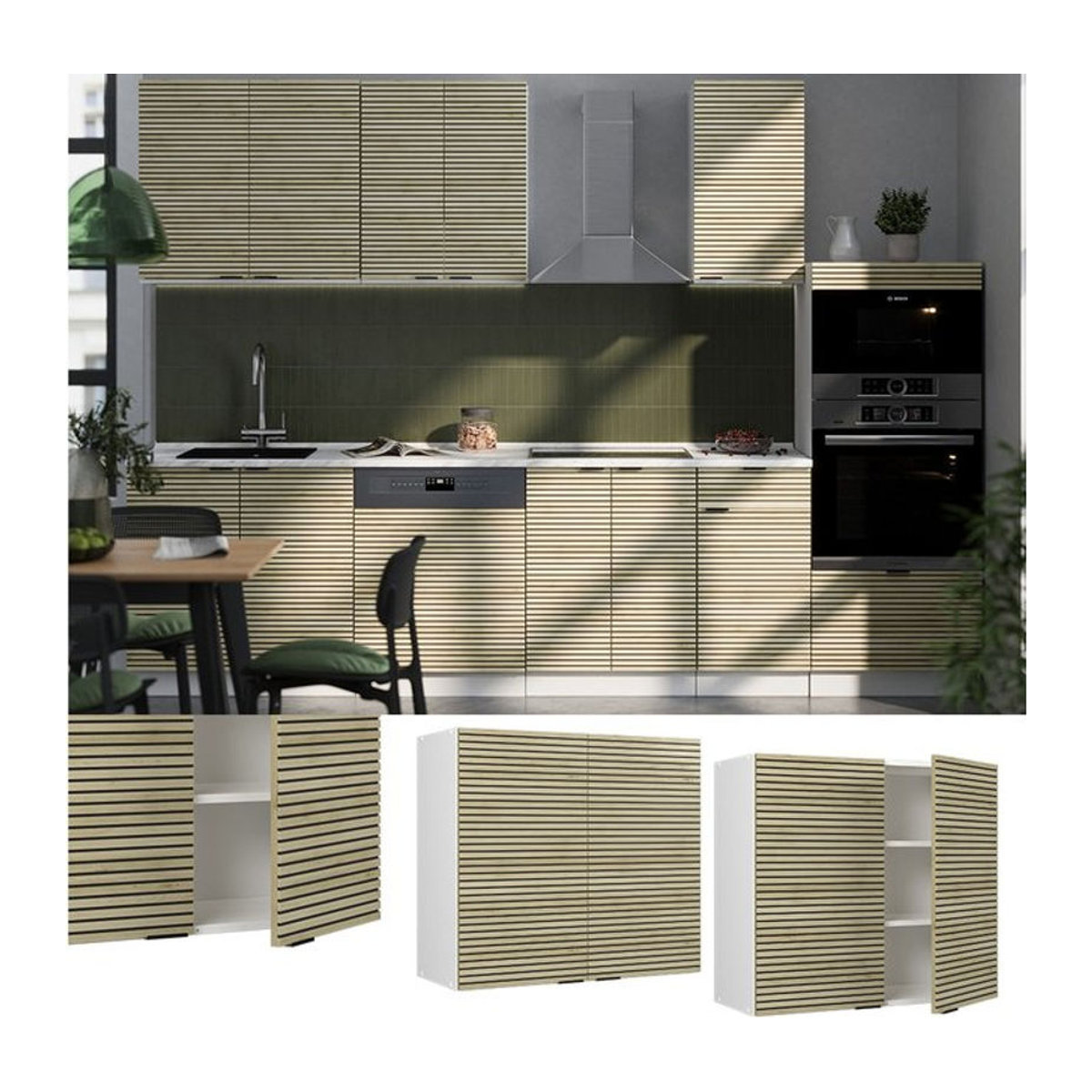 Vicco Hängeschrank Fame-Line Modern in Weiß und Eiche mit Drehtüren, Breite: 80 cm - Bild 1