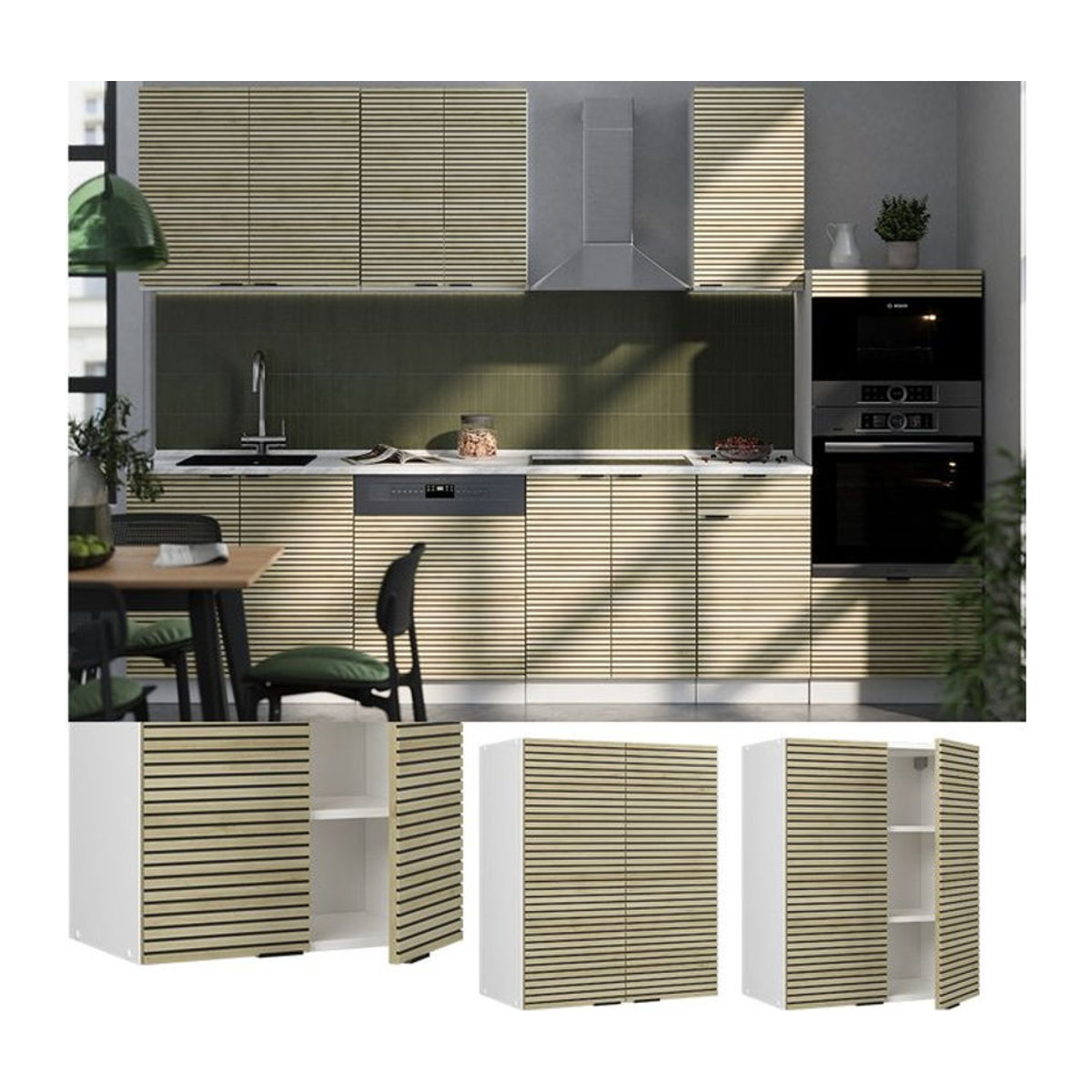 Vicco Hängeschrank Fame-Line Modern Weiß Eiche gefräst 60 cm - Bild 1