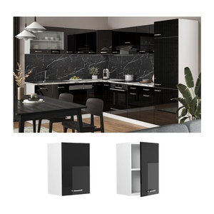 Vicco Hängeschrank R-Line Solid Modern mit Drehtüren in Weiß und Schwarz Breite: 40 cm