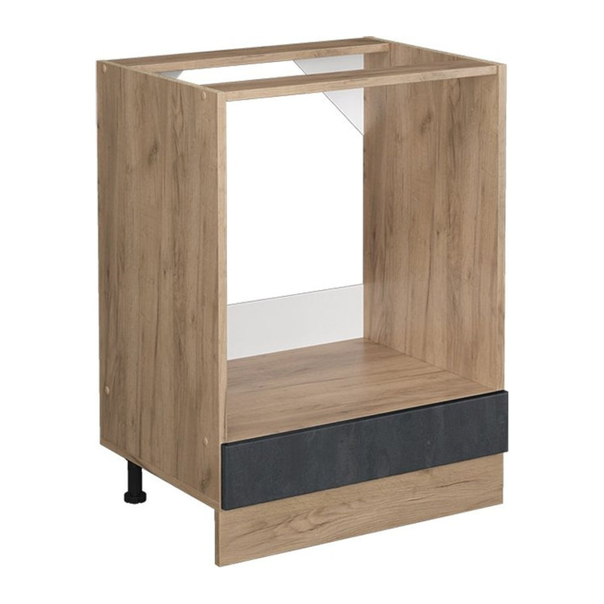 Vicco Herdumbauschrank R-Line Unterschrank in Schwarz Beton Eiche im Industrial Design mit 60 cm Breite ohne Arbeitsplatte - Bild 1