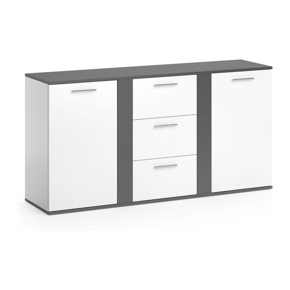 VICCO Highboard NOVELLI Modernes Sideboard in Weiß und Anthrazit aus Holzwerkstoff - Bild 1