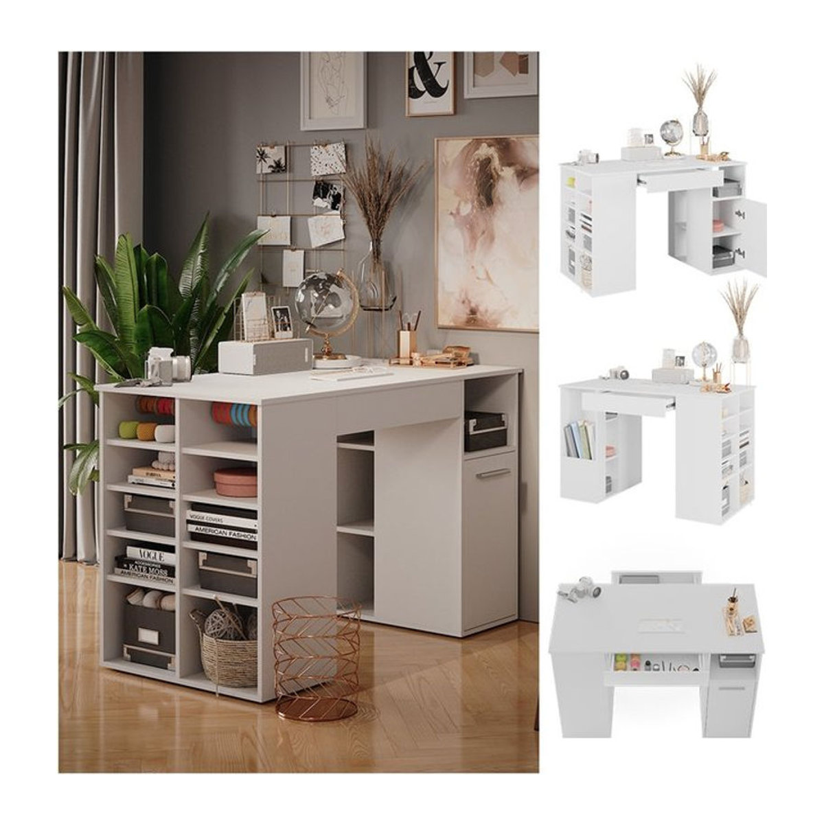 Vicco Kinderschreibtisch Victoria in Weiß mit 2 Schubladen, B: 135 cm, T: 86 cm - Bild 1