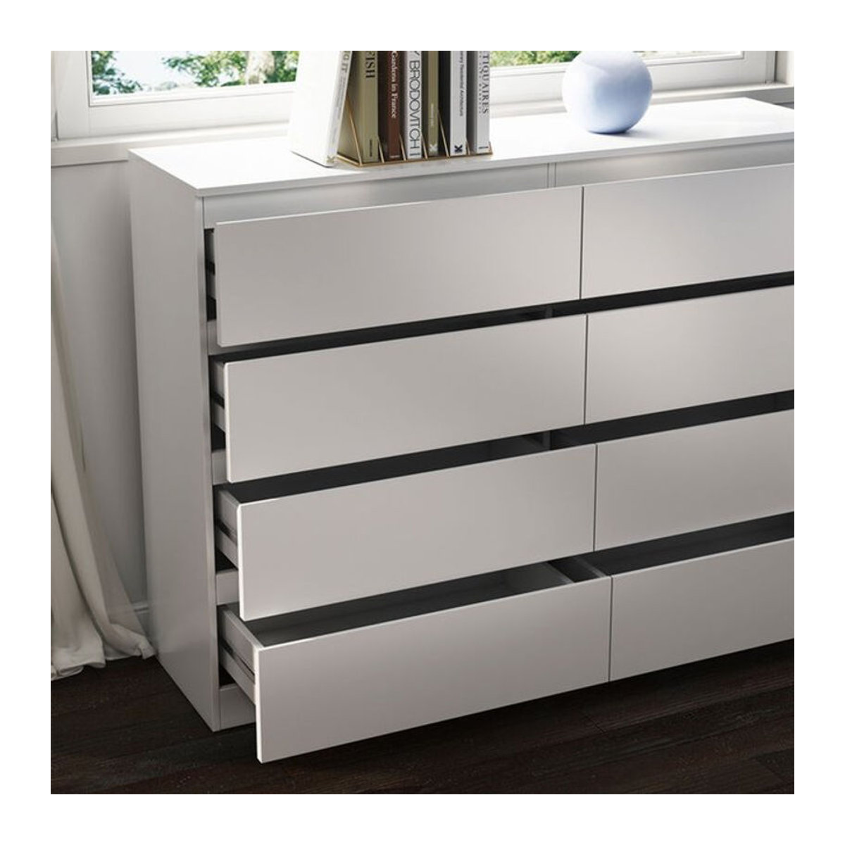 Vicco Kommode Calisto Modern Weiß mit 8 Schubfächern B: 138 cm, H: 101,5 cm - Bild 2