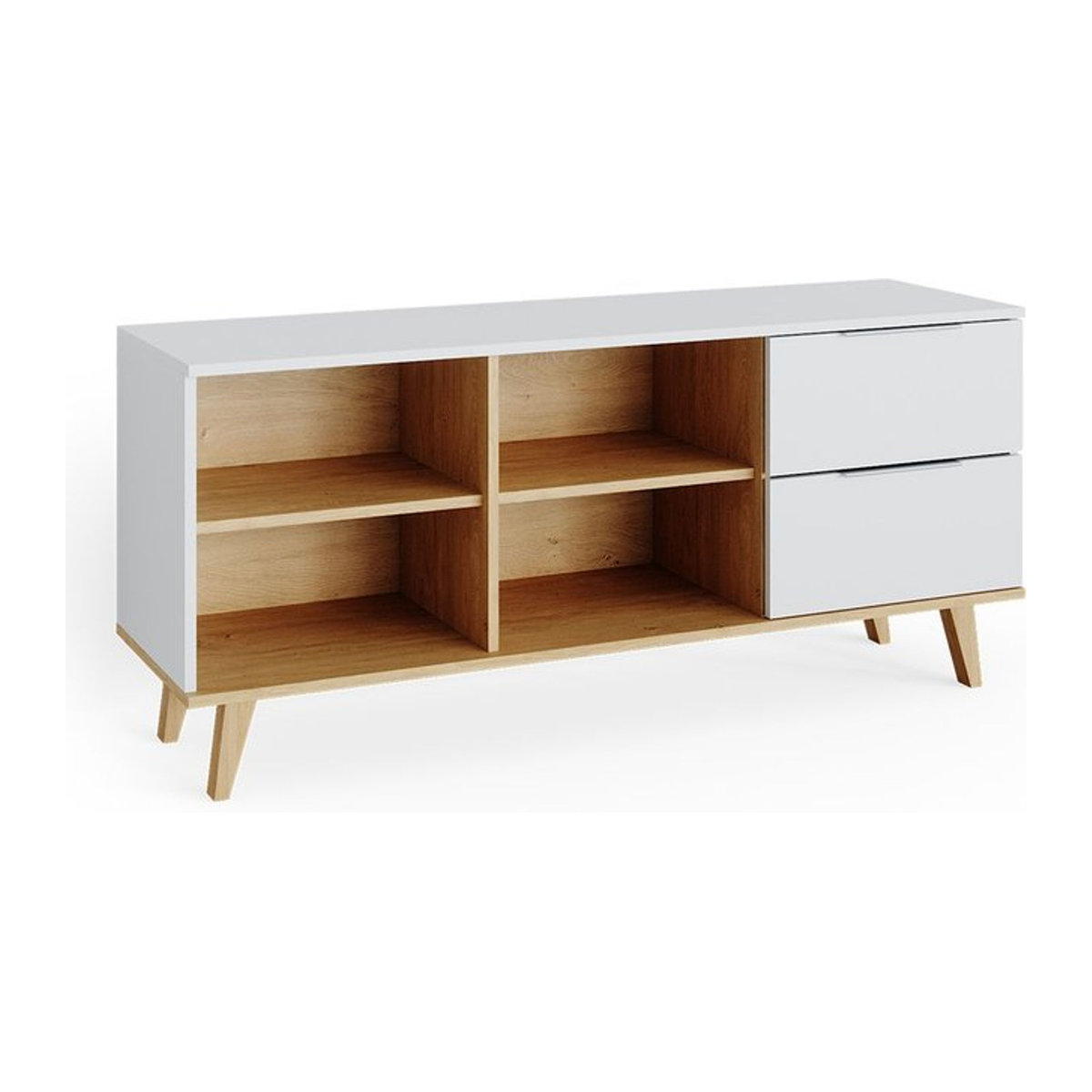 VICCO Kommode Nautica Sideboard in Weiß und Eiche Natur im Skandinavischen Design - Bild 1