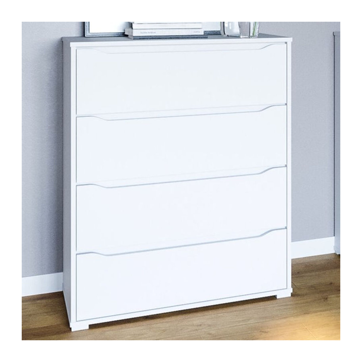 Vicco Kommode Ruben in Weiß mit 4 Schubladen, modernes Sideboard aus Holzwerkstoff, B/H: 80 x 101.6 cm - Bild 2