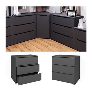 Vicco Kommode Sideboard Ruben Mehrzweckschrank Anthrazit mit Schublade und Ablage Breite: 80 cm, Höhe: 77,6 cm, Tiefe: 48 cm
