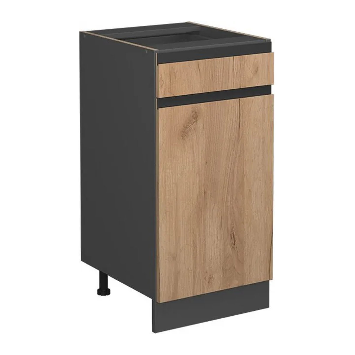 Vicco Küchenunterschrank R-Line J-Shape in Anthrazit und Eiche Natur, modern mit Drehtüren, Breite: 40 cm, Höhe: 81,6 cm, Tiefe: 46 cm - Bild 2