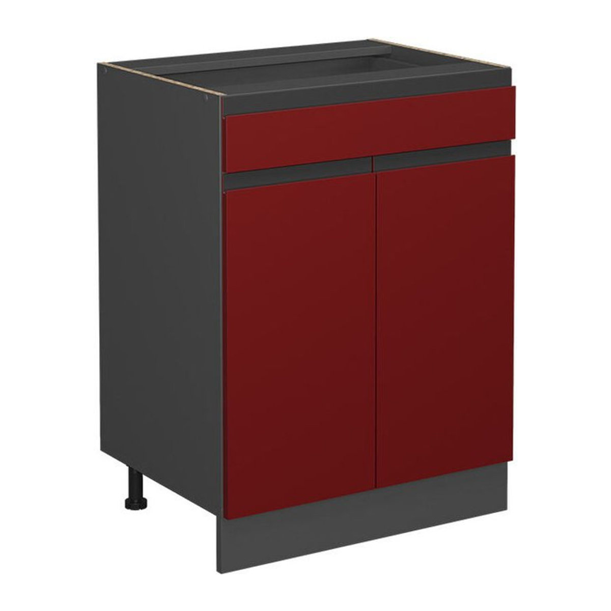 Vicco Küchenunterschrank R-Line J-Shape in Anthrazit und Rot mit Schubladen und Drehtüren, Breite: 60 cm - Bild 2