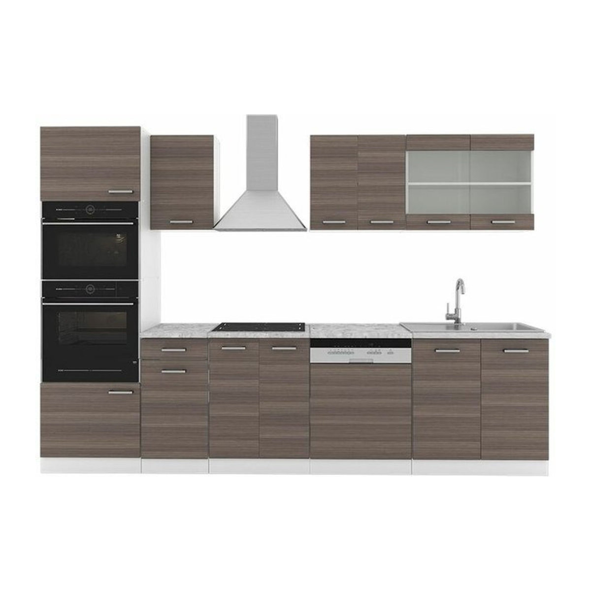 Vicco Küchenzeile R-Line in Grau und Weiß mit 300 cm Breite - Bild 2