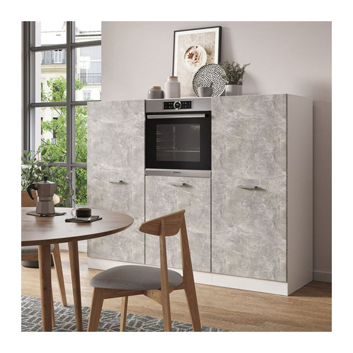 Vicco Küchenzeile R-Line in Weiß und Grau mit Beton-Optik, Breite: 180 cm - Bild 2