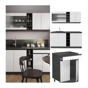 Vicco Küchenzeile R-Line J-Shape in Weiß und Anthrazit, moderne Einbauküche aus Holzwerkstoff, Breite: 160 cm
