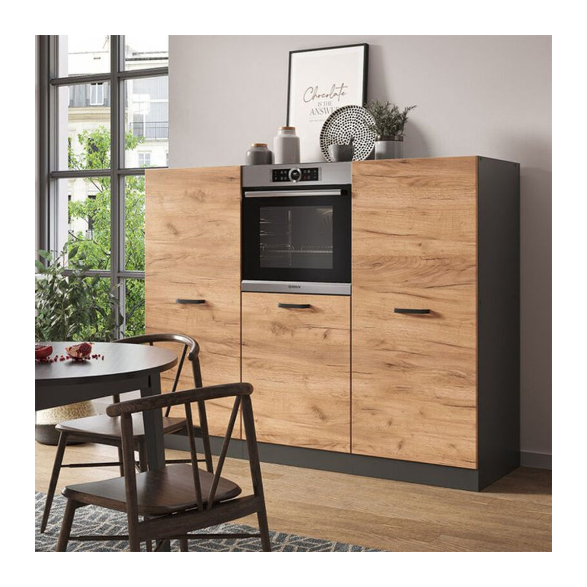 Vicco Küchenzeile R-Line Küchenblock in Anthrazit und Eiche Natur Breite: 180 cm - Bild 2
