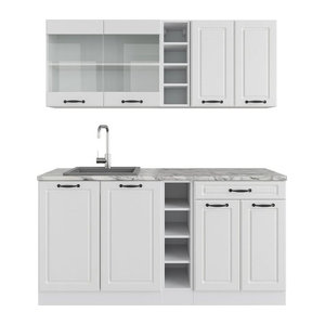 Vicco Küchenzeile R-Line Single Landhaus Weiß 160 cm