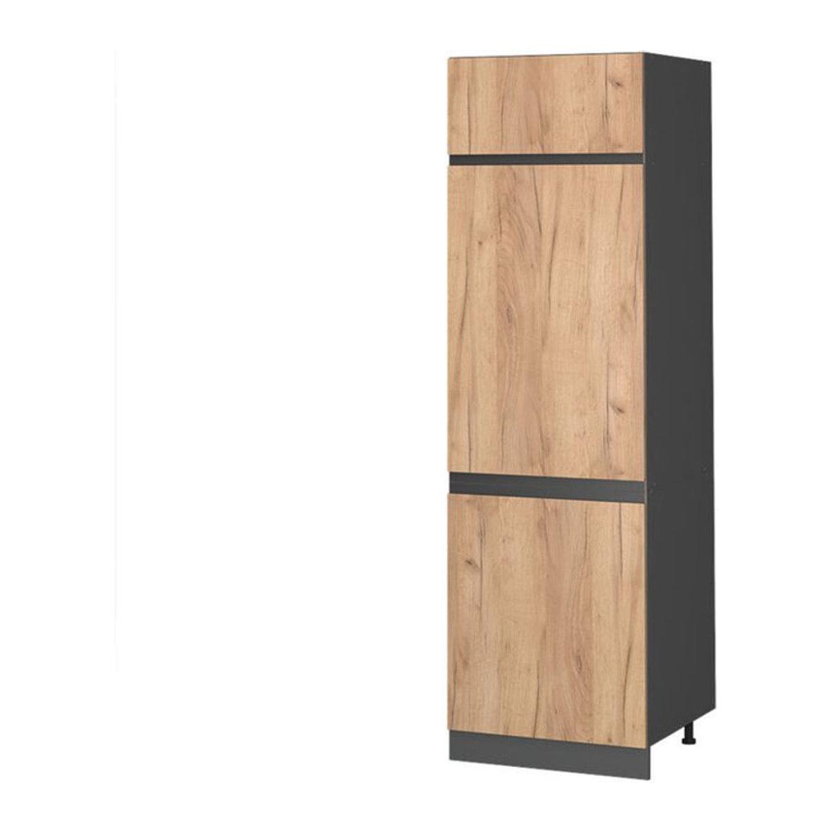 Vicco Kühlumbauschrank R-Line J-Shape in Anthrazit Eiche, moderner Unterschrank mit Drehtüren, Breite: 60 cm, Höhe: 207 cm, Tiefe: 57,2 cm - Bild 2